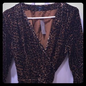 JCREW leopard print wrap dress